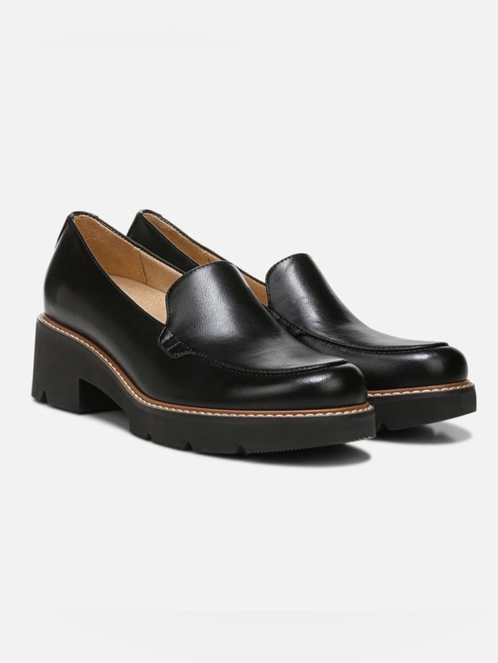 NEW Naturalizer Black Cabaret Chunky Lug-Sole Loafers | 6.5